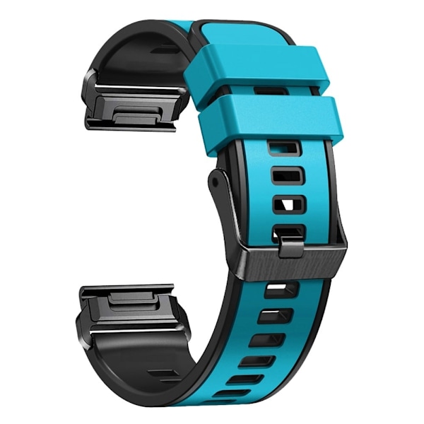 Dobbeltfarvet silikoneurrem til Garmin Watch og Coros Vertix - Himmelblå / Sort Blue
