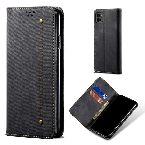 Jeans Samsung Galaxy A22 5G Flippetui - Svart Black