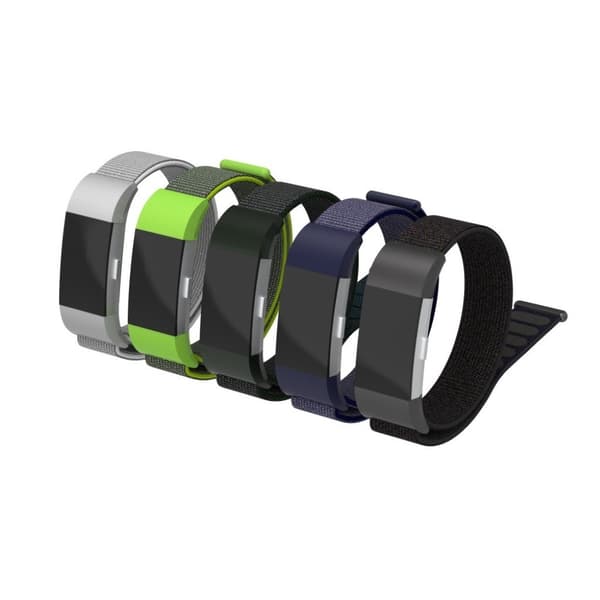 Fitbit Charge 2 klockarmband med kopplare nylon - Silver Silvergrå