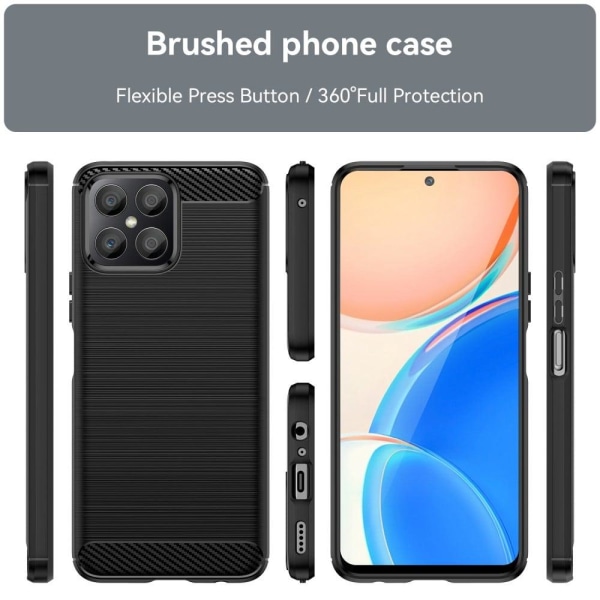 Carbon Flex Suojakotelo Honor X8 - Musta Black