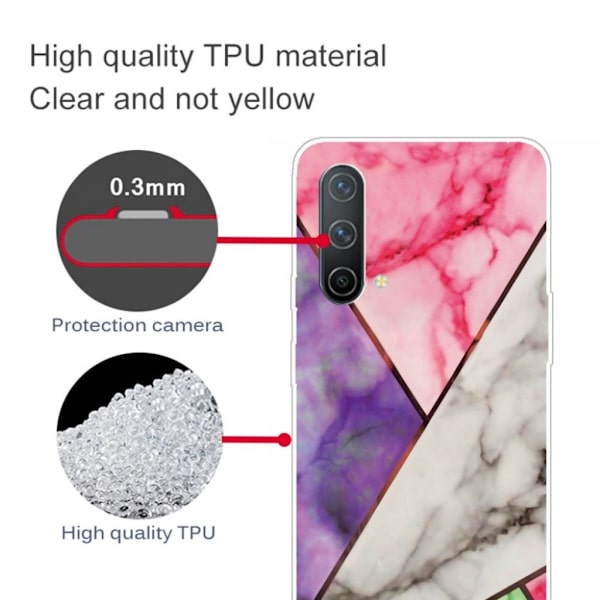 Marmormotiv OnePlus Nord CE 5G skal - Lila / Rosa / Vit / Grön multifärg