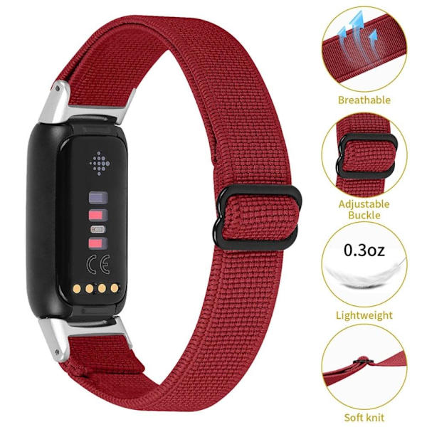 Fitbit Luxe urrem i nylon - Rød Red