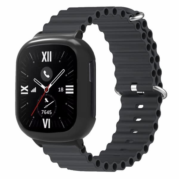 Honor Watch 4 håndledsrem udskiftning Fleksibel rem med urkasse - Sort Black