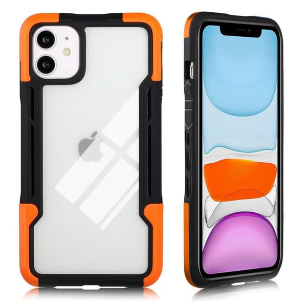 Stødsikkert beskyttelses cover til iPhone 12 Mini - Sort/Orange Orange