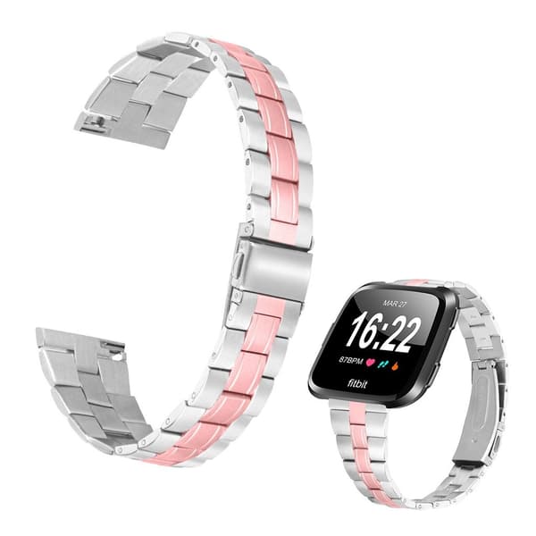 Fitbit Versa 2 / Versa rustfritt stål kjedearmbånd - Rosa Pink