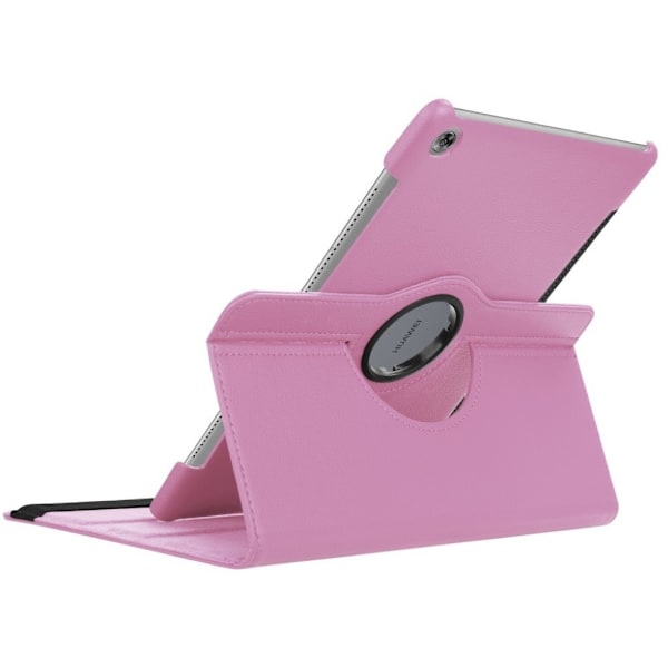 Huawei MediaPad M5 10/M5 10 (Pro) skyddshölje PU läder skyddande stående läge litchi textur - Rosa Rosa
