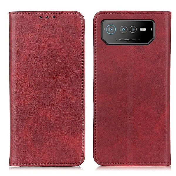 Äkta läder Asus ROG Phone 6 fodral - Röd Röd