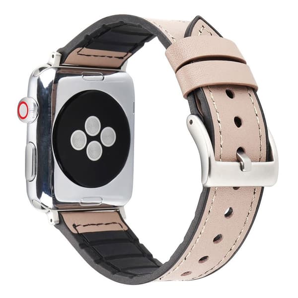 Apple Watch Series 4 40mm Læderbelagt Urrem - Grå Silver grey