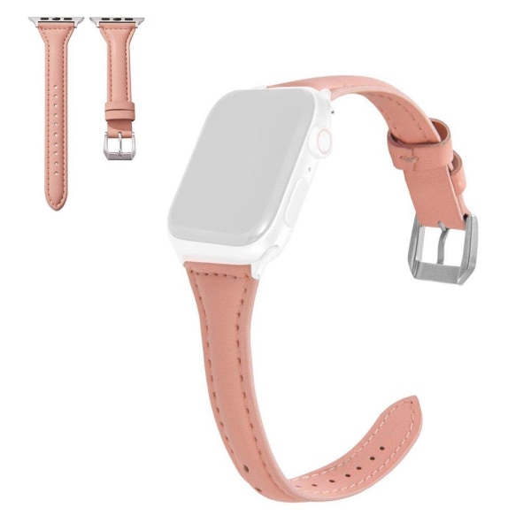 Apple Watch Series 6 / 5 40mm simple leather watch band - Pink Pink