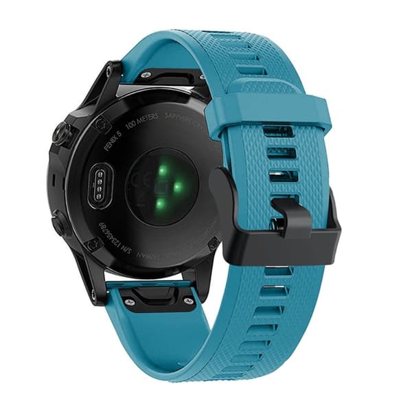 Garmin Fenix 7 justerbar silikonrem med svart spänne - Blå Blå
