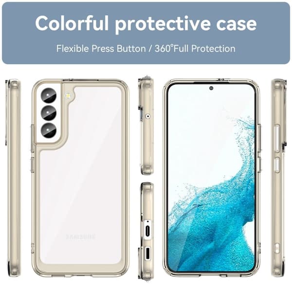 Samsung Galaxy S23 smart telefonskal i akryl - Transparent Grå Silvergrå