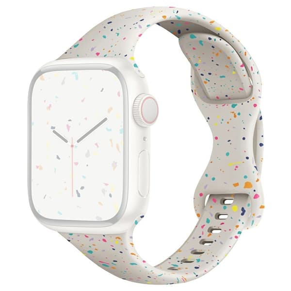 Rem Apple Watch Series 41mm - 40mm - 38mm Silikonerem - Stjernelys White