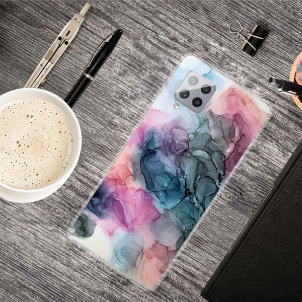 Marble design Samsung Galaxy A42 5G kotelot - Osmose Ruusu Ja Vihreä Multicolor