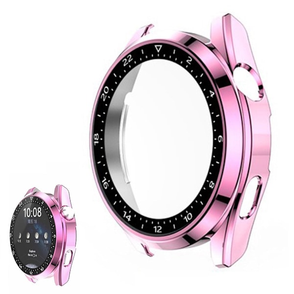 Huawei Watch 3 scale design frame + tempered glass screen protector - Pink Rosa