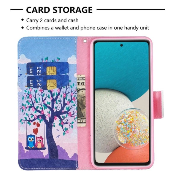 Wonderland Samsung Galaxy A53 5G Flip Etui - To Ugler Multicolor