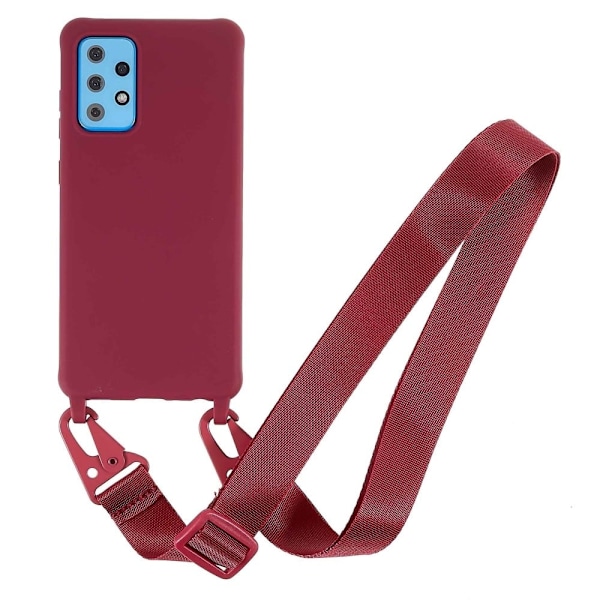 Tyndt TPU-etui med mat finish og justerbar strop til Samsung Galaxy A73 - Rød Red
