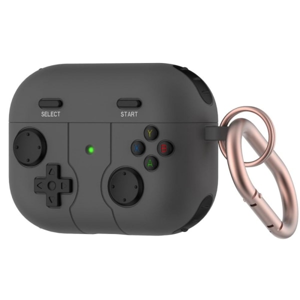 AirPods 3 gamepad style silicone case with keychain - Black Black