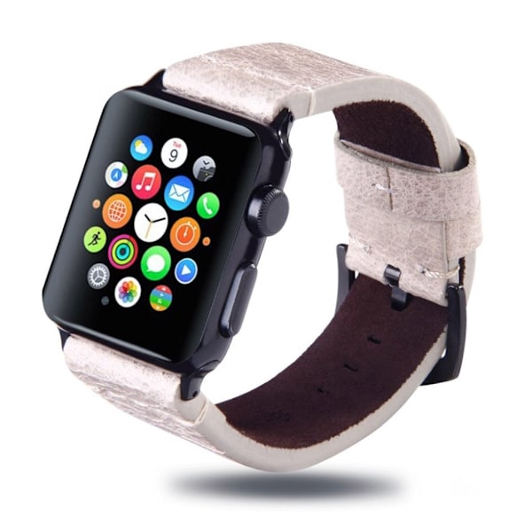 Apple Watch Series 4 44mm top layer lehmännahka  kellon ranneke   - Harmaa Silver grey