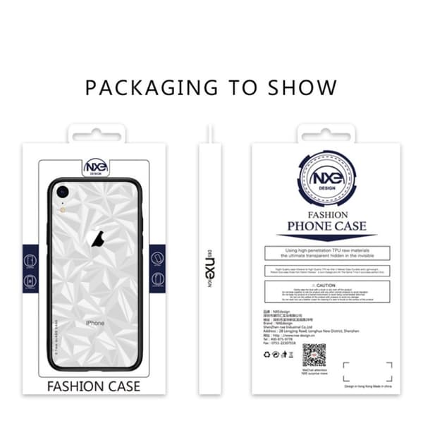 NXE iPhone Xr silketryk transparent combo etui - Sort Black