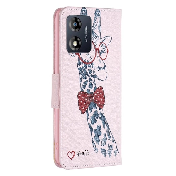 Wonderland Motorola Moto E13 Flip Etui - Giraf Pink