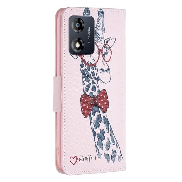 Wonderland Motorola Moto E13 Flippetui - Sjiraff Pink