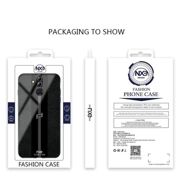 NXE LELCA Series Huawei Mate 20 Lite mønstret glas etui - Sort Black