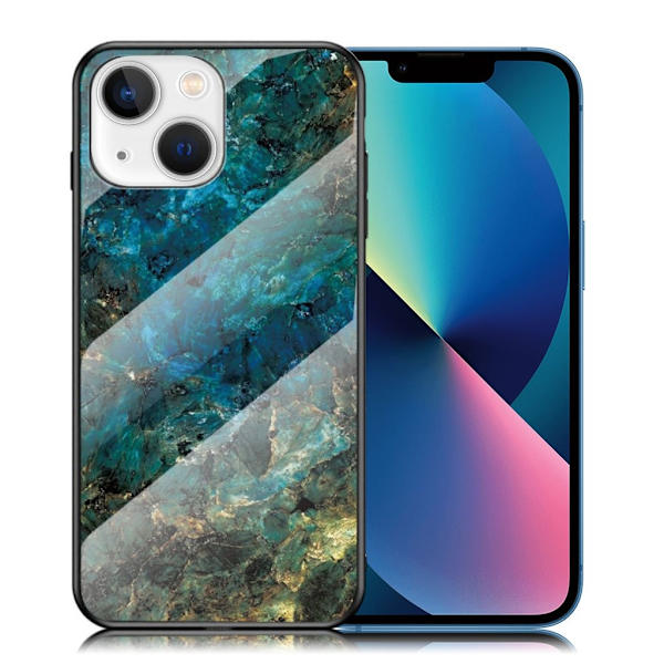 Fantasy Marmor iPhone 13 skal - Smaragd Marmor multifärg