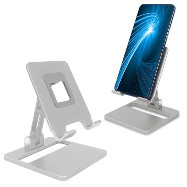 Universelt foldbart stativ til telefon/tablet/laptop - Sølv Silver grey