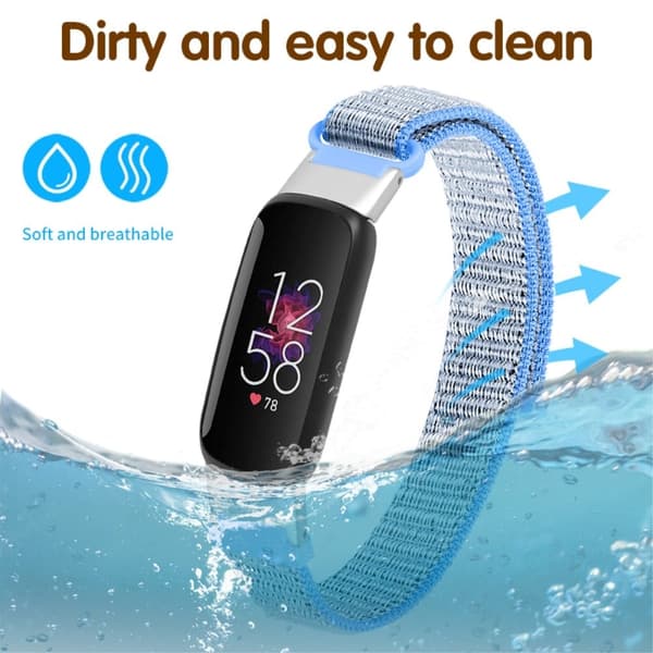 Fitbit Luxe nylonista kudottu kellonhihna - Järven Sininen Blue