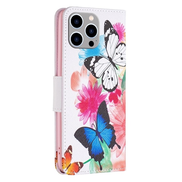 Wonderland iPhone 14 Pro Max flip etui - To Sommerfugle Multicolor