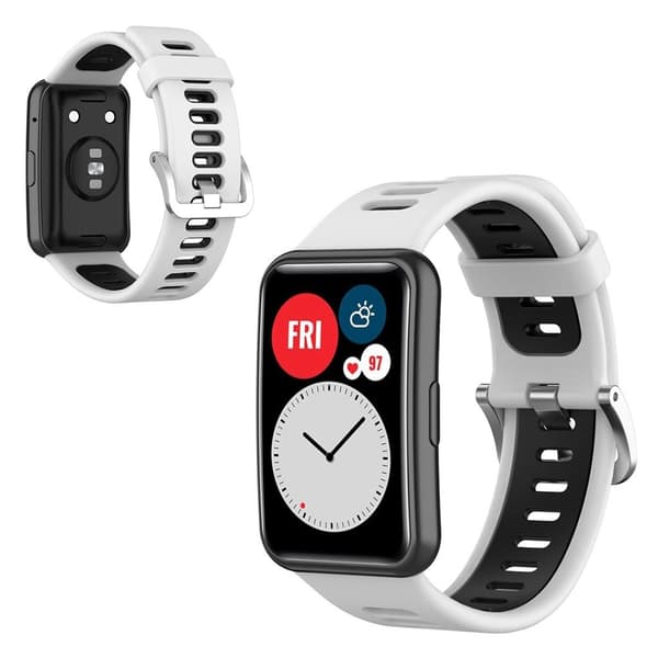 Huawei Watch Fit silicone two-tone watch band - White / Black Vit