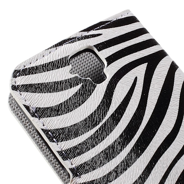 Moberg Läderfodral med Stativ och Korthållare för Huawei Y5 Y560 - Zebra Ränder multifärg