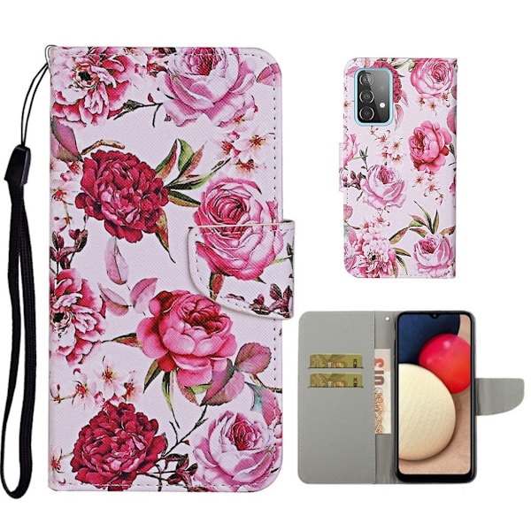 Wonderland Samsung Galaxy A52 5G flip kuoret - Ruusu Red