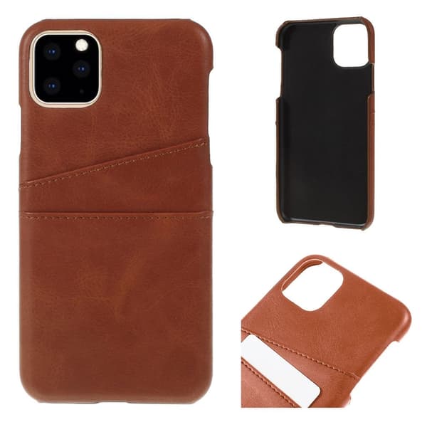 Dual Card iPhone 11 Pro Max deksel - Mørke Brun Brown