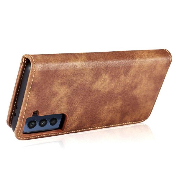 DG.MING Samsung Galaxy S21 FE 2-in-1 Wallet Case - Brun Brown