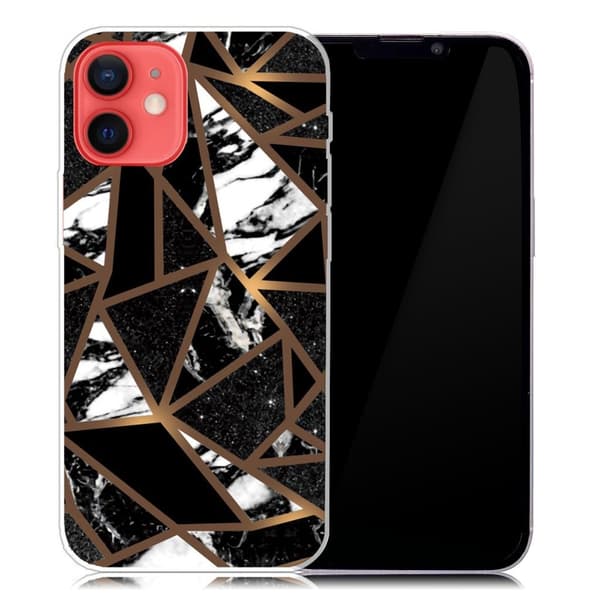 Marmordesign iPhone 13 Mini deksel - Fragmenter Av Svarte Fliser Black