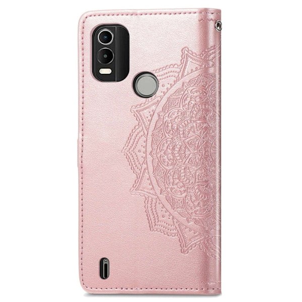 Mandala Nokia C21 Plus Flip Etui - Rødguld Pink