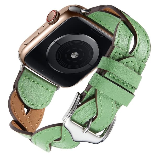 Apple Watch (45mm) nahkainen kellonhihna - Vihreä Green