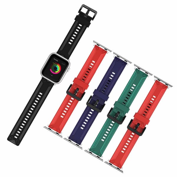 Apple Watch (45 mm) urrem i kulfiber-silikone - Rød Red