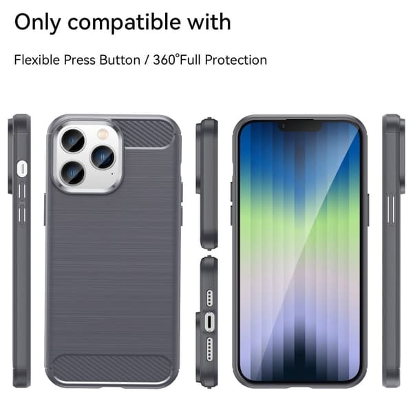 Carbon Flex Suojakotelo iPhone 14 Pro Max - Harmaa Silver grey