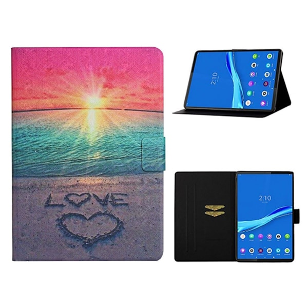 Lenovo Tab M10 FHD Plus elinvoimainen kuvio nahkainen läppäkotelo - Merenrantarakkaus Multicolor