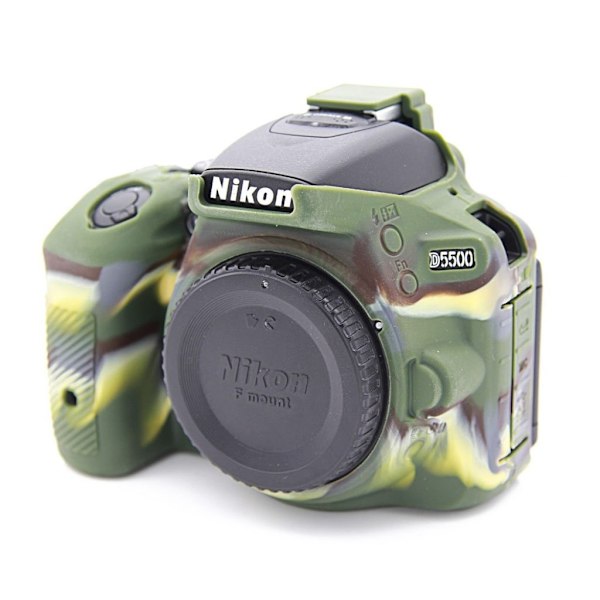 Nikon D5600/D5300 blød silikone beskyttende etui - Camouflage Green