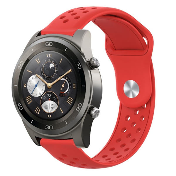22mm Huawei Watch 2 Pro silikoninen kellonauha - Punainen Red