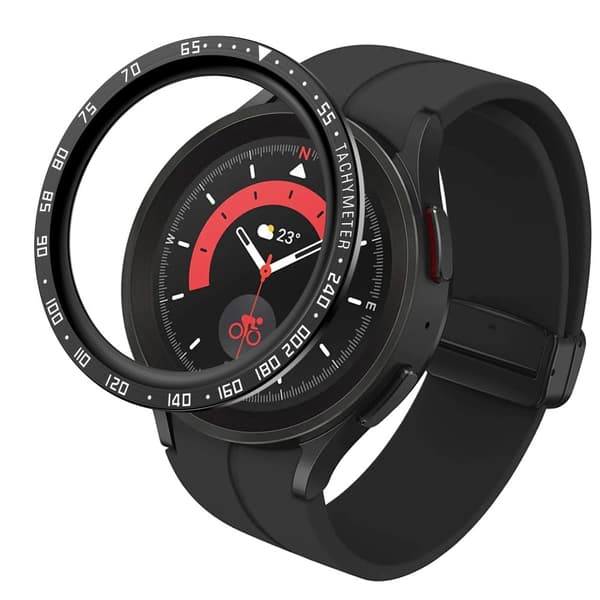 Samsung Galaxy Watch 5 Pro urkrans - Sort Ring Med Hvide Bogstaver Black