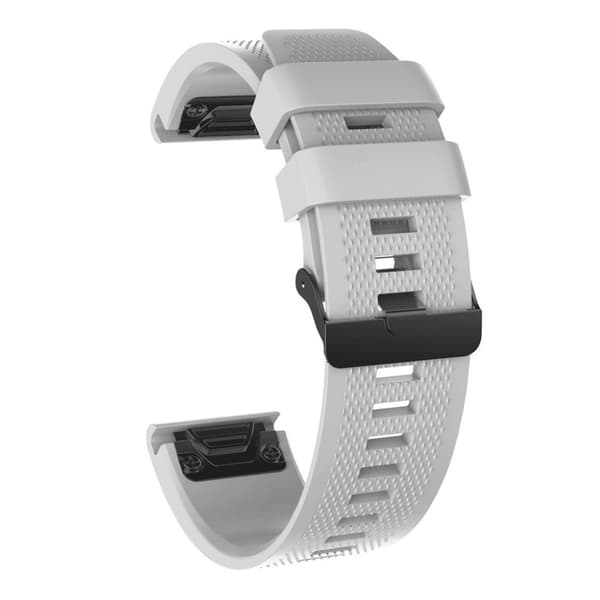 26 mm Garmin Fenix 5X / 5X Plus / Fenix 3 / 3 HR klockarmband i silikon - Grå Silvergrå