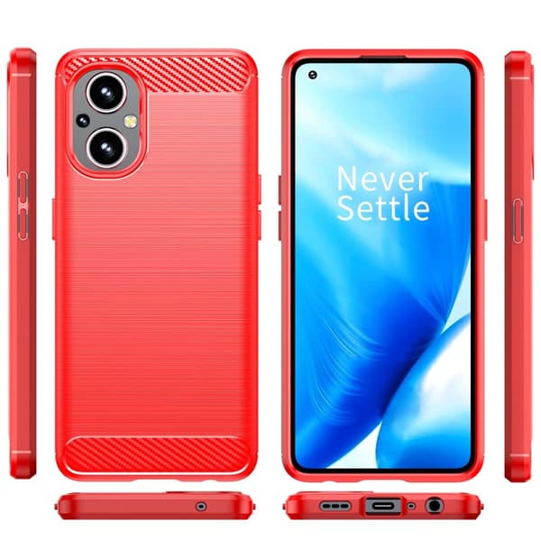 Carbon Flex Etui OnePlus Nord N20 5G - Rød Red