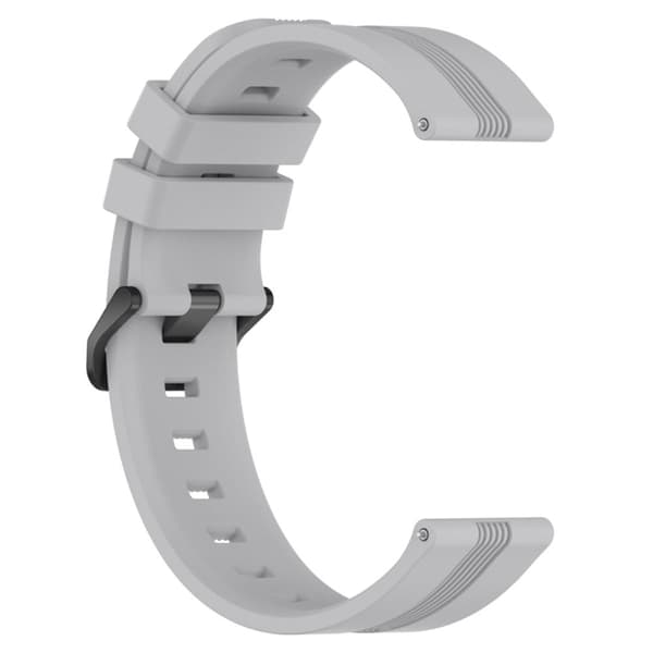 22mm universaali kuvioitu silikoninen kellonhihna - Harmaa Silver grey