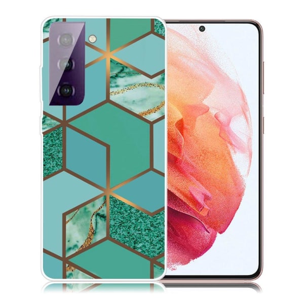 Marble Samsung Galaxy S21 Etui - Teal Klinkekule Tile Green