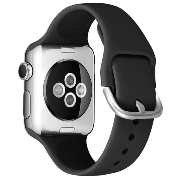 Apple Watch (41mm) silikoninen kellonhihna säädettävällä tappisoljella - Musta Black