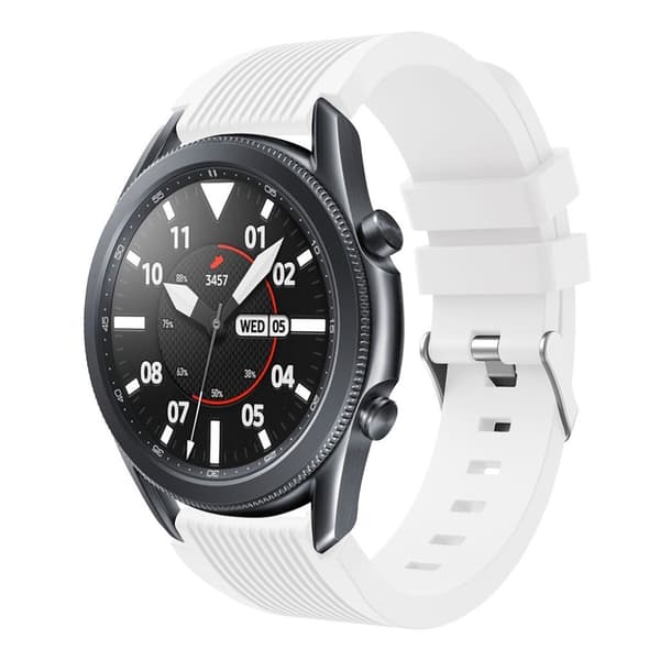 Samsung Galaxy Watch 3 (45mm) pin stripe silikon klockarmband - vit Vit